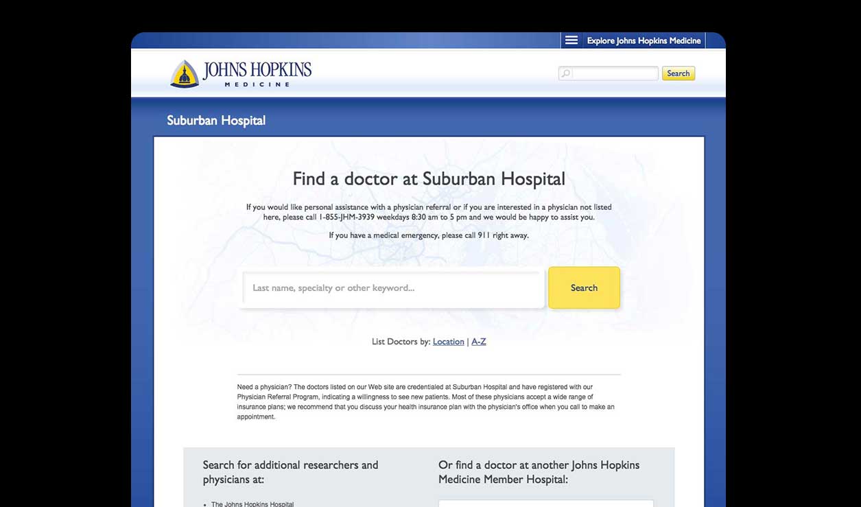 Find a Doctor Tool